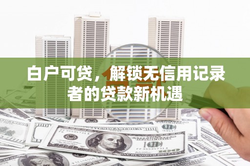 城东白户可贷，解锁无信用记录者的贷款新机遇