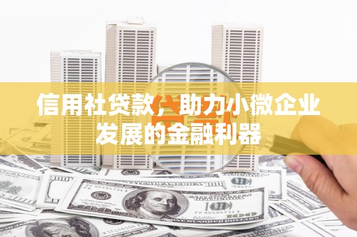 城东信用社贷款，助力小微企业发展的金融利器