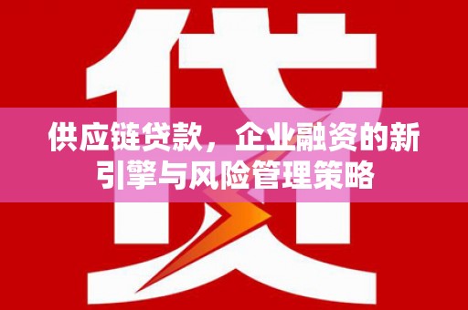 城东供应链贷款，企业融资的新引擎与风险管理策略
