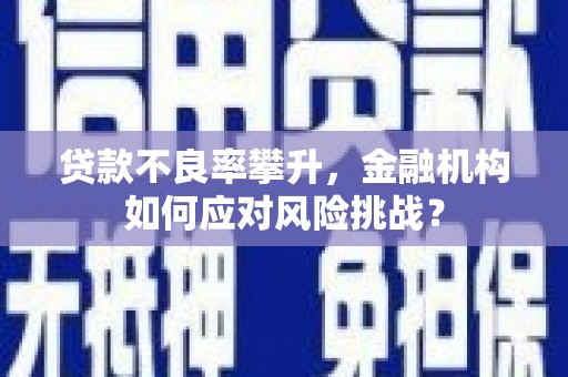 城东贷款不良率攀升，金融机构如何应对风险挑战？