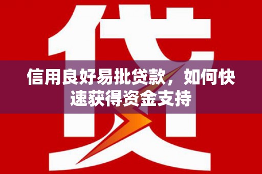 城东信用良好易批贷款，如何快速获得资金支持
