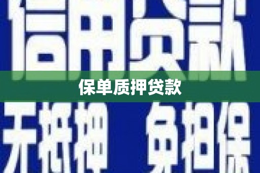 城东保单质押贷款