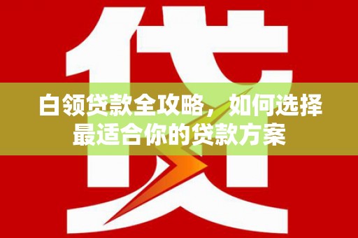 城东白领贷款全攻略，如何选择最适合你的贷款方案
